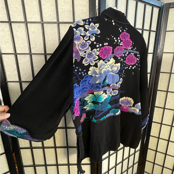 Moonlight Y & S Fashion Design Asian Print Crepe Jacket - Picture 10 of 15